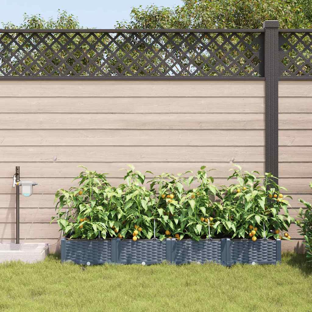 VidaXL pot de fleur de jardin 4 pcs acier gris clair