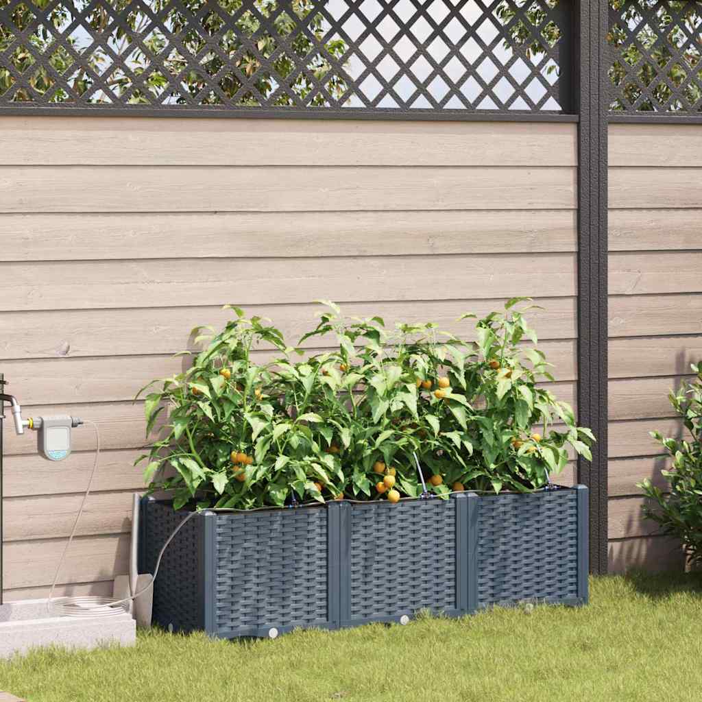 VidaXL pot de fleur de jardin 3 pcs acier gris clair