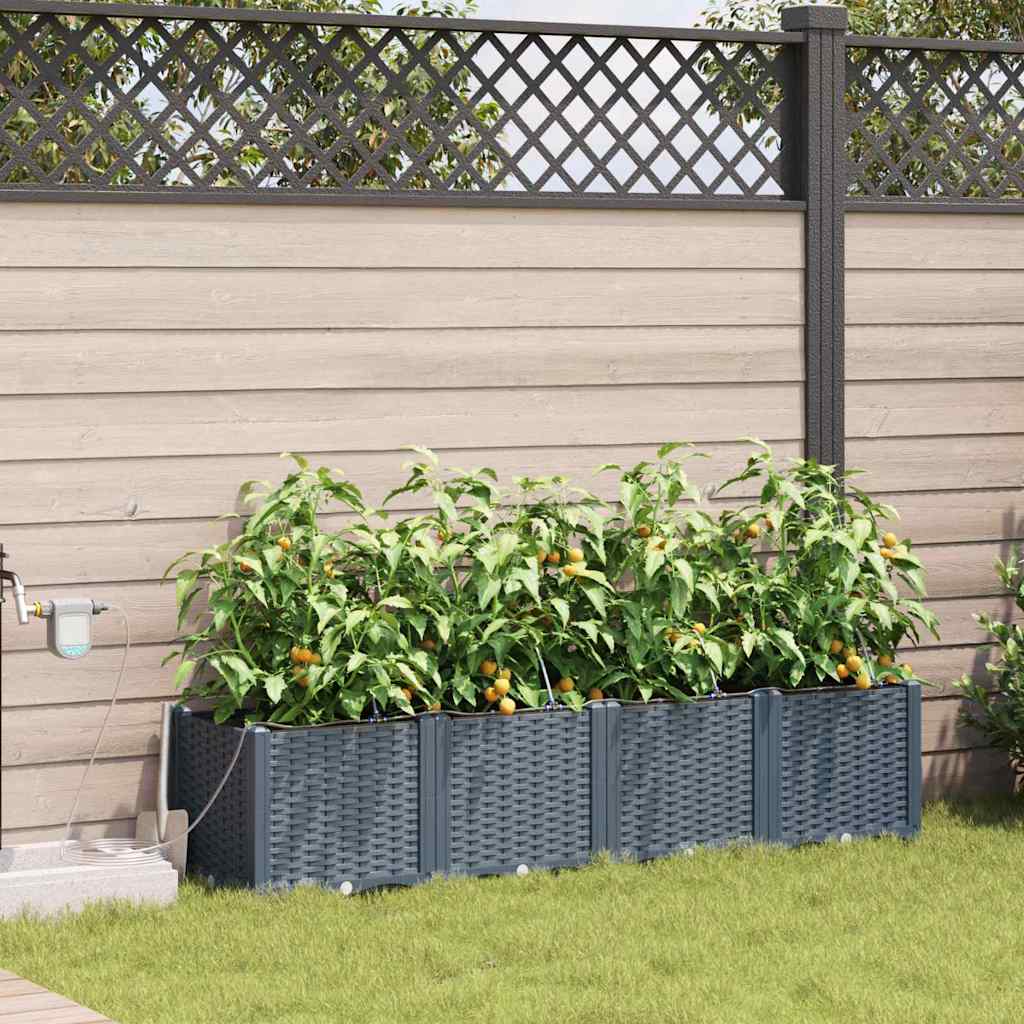VidaXL pot de fleur de jardin 4 pcs acier gris clair