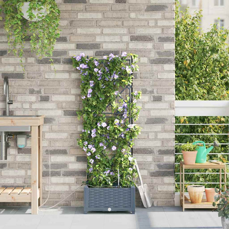 Vidaxxl pot de fleur de jardin gris clair 40 x 40 x 126 cm acier