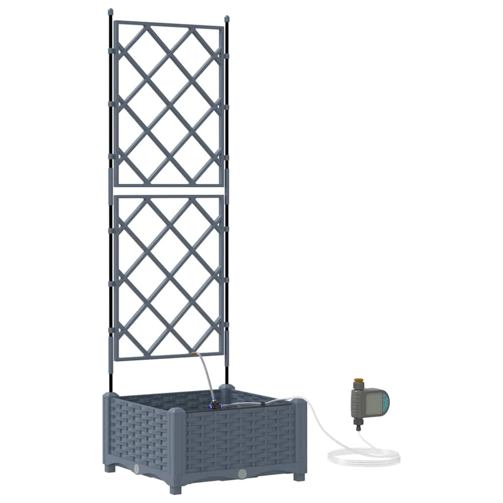 Vidaxxl pot de fleur de jardin gris clair 40 x 40 x 126 cm acier