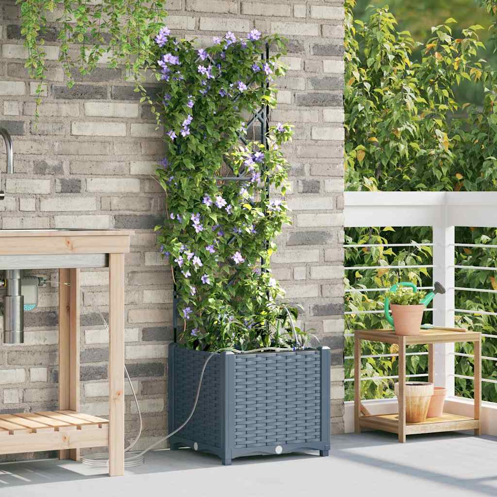 VidaXL pot de fleur de jardin 2 pcs acier gris clair