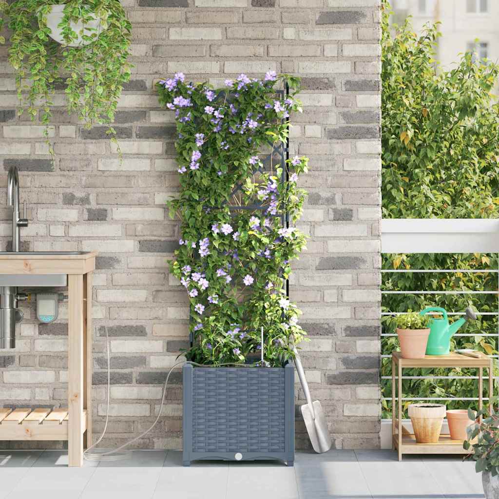 VidaXL pot de fleur de jardin 2 pcs acier gris clair
