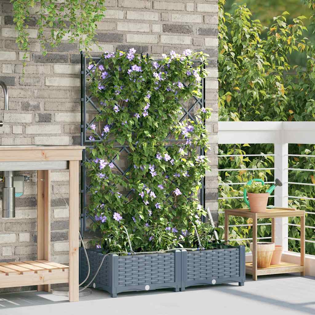 VidaXL pot de fleur de jardin 2 pcs acier gris clair