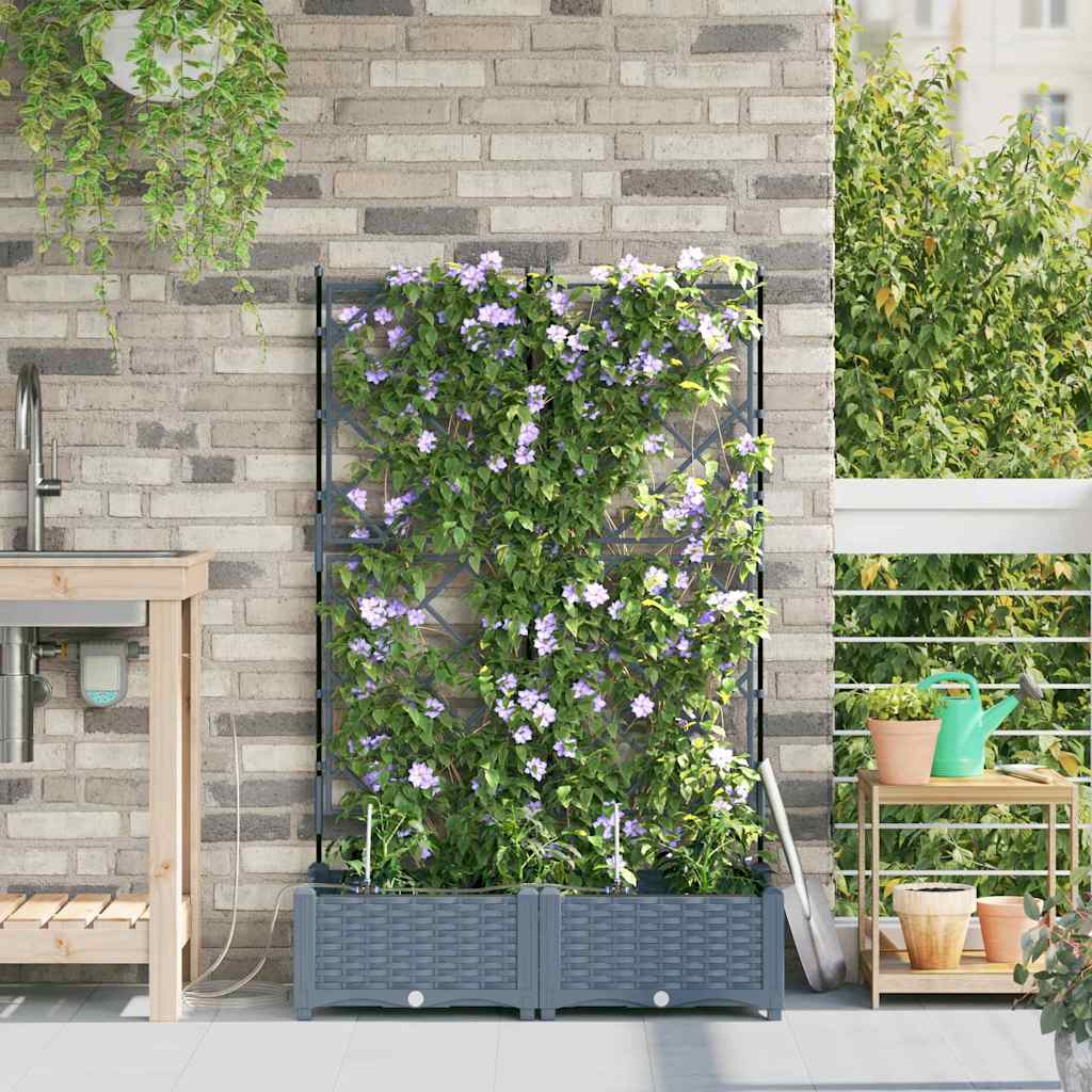 VidaXL pot de fleur de jardin 2 pcs acier gris clair