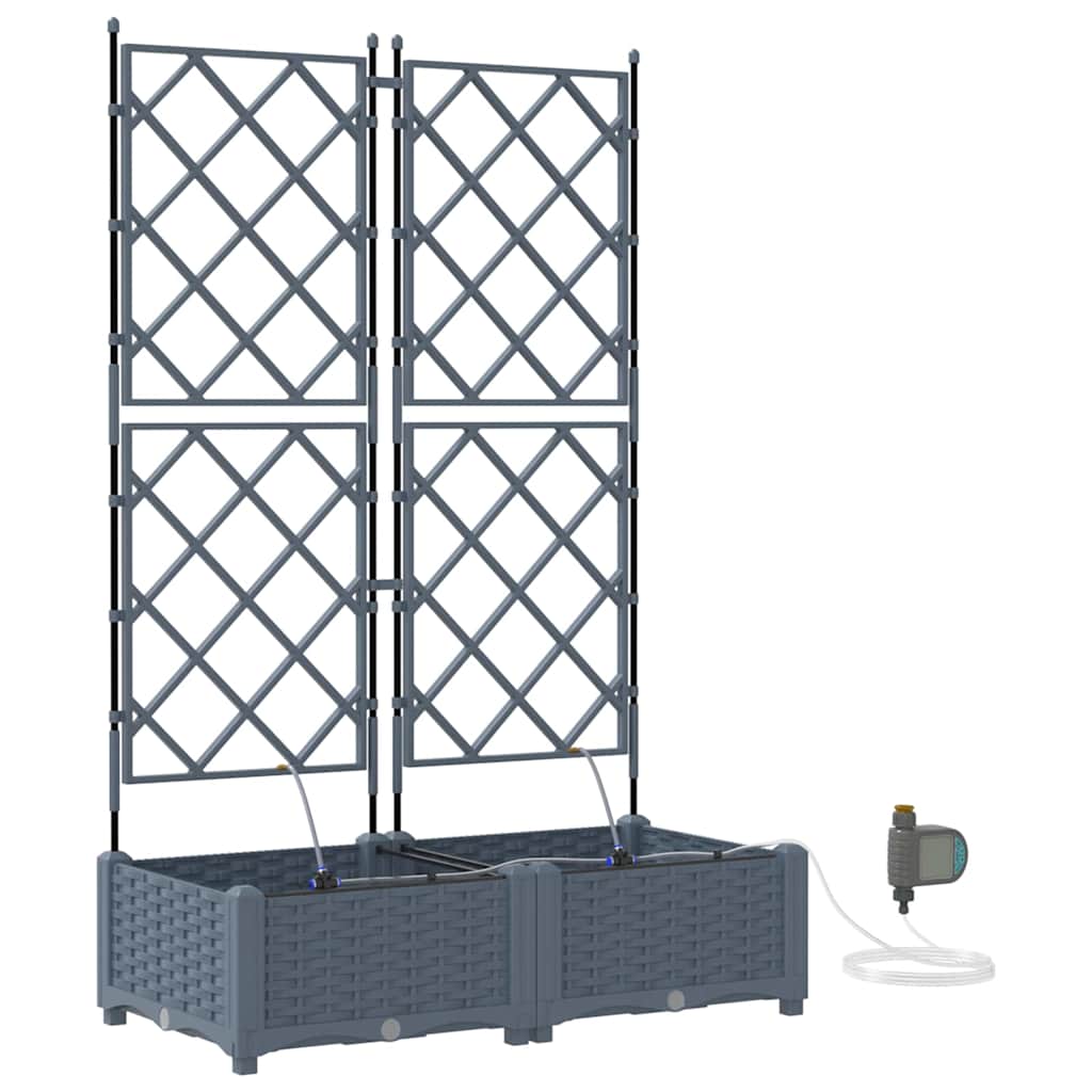 VidaXL pot de fleur de jardin 2 pcs acier gris clair