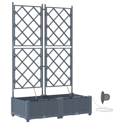 VidaXL pot de fleur de jardin 2 pcs acier gris clair
