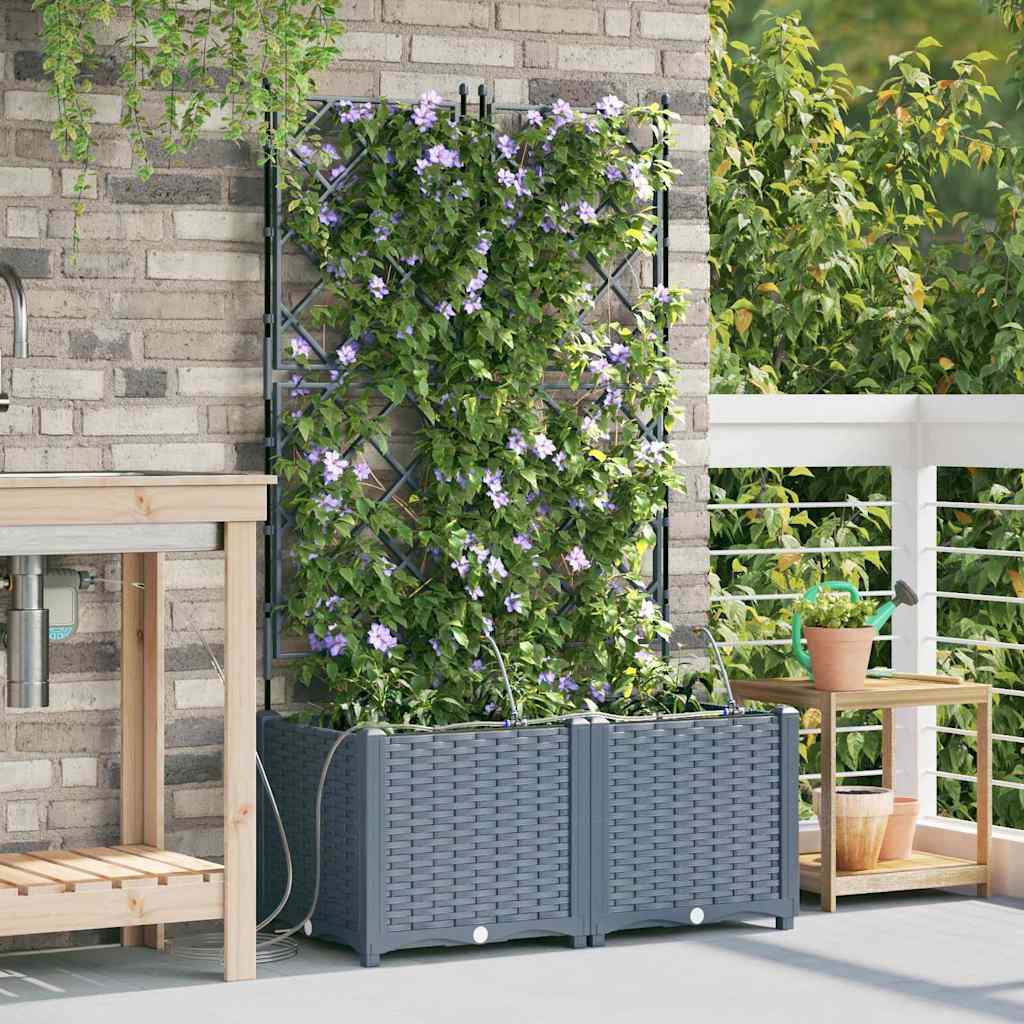 VidaXL pot de fleur de jardin 2 pcs acier gris clair
