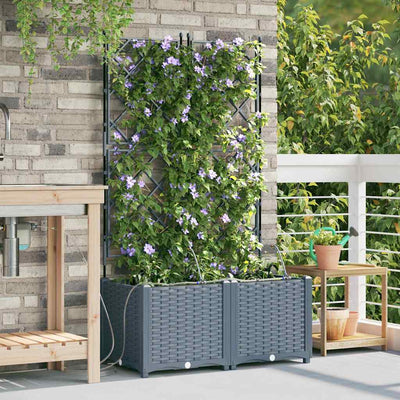 VidaXL pot de fleur de jardin 2 pcs acier gris clair