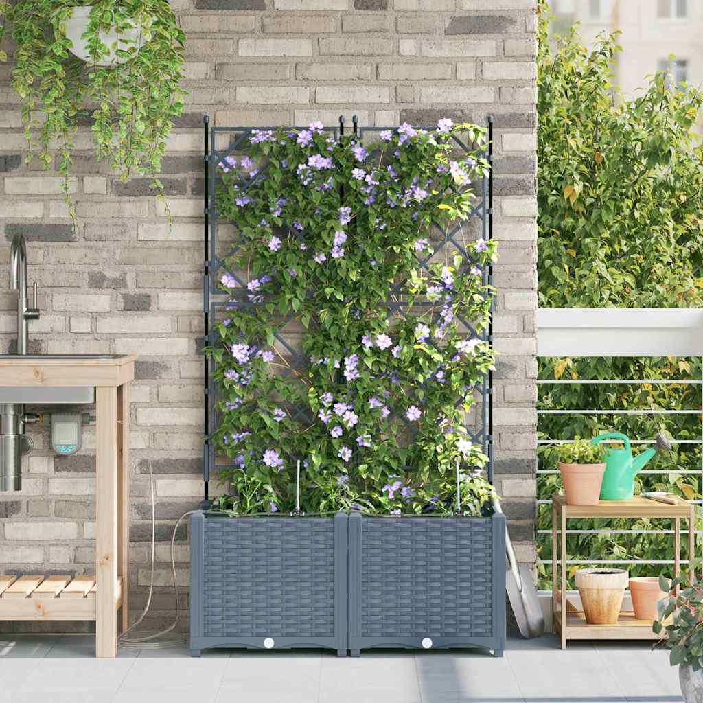 VidaXL pot de fleur de jardin 2 pcs acier gris clair