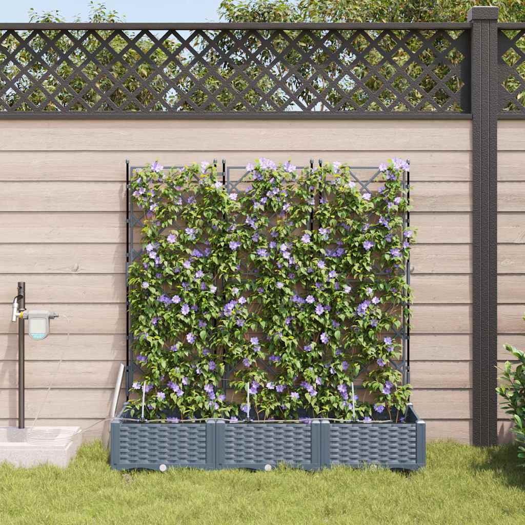 VidaXL pot de fleur de jardin 3 pcs acier gris clair