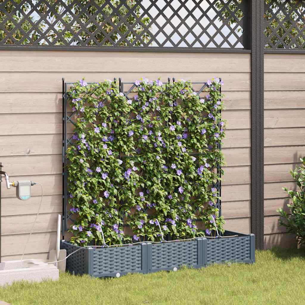 VidaXL pot de fleur de jardin 3 pcs acier gris clair