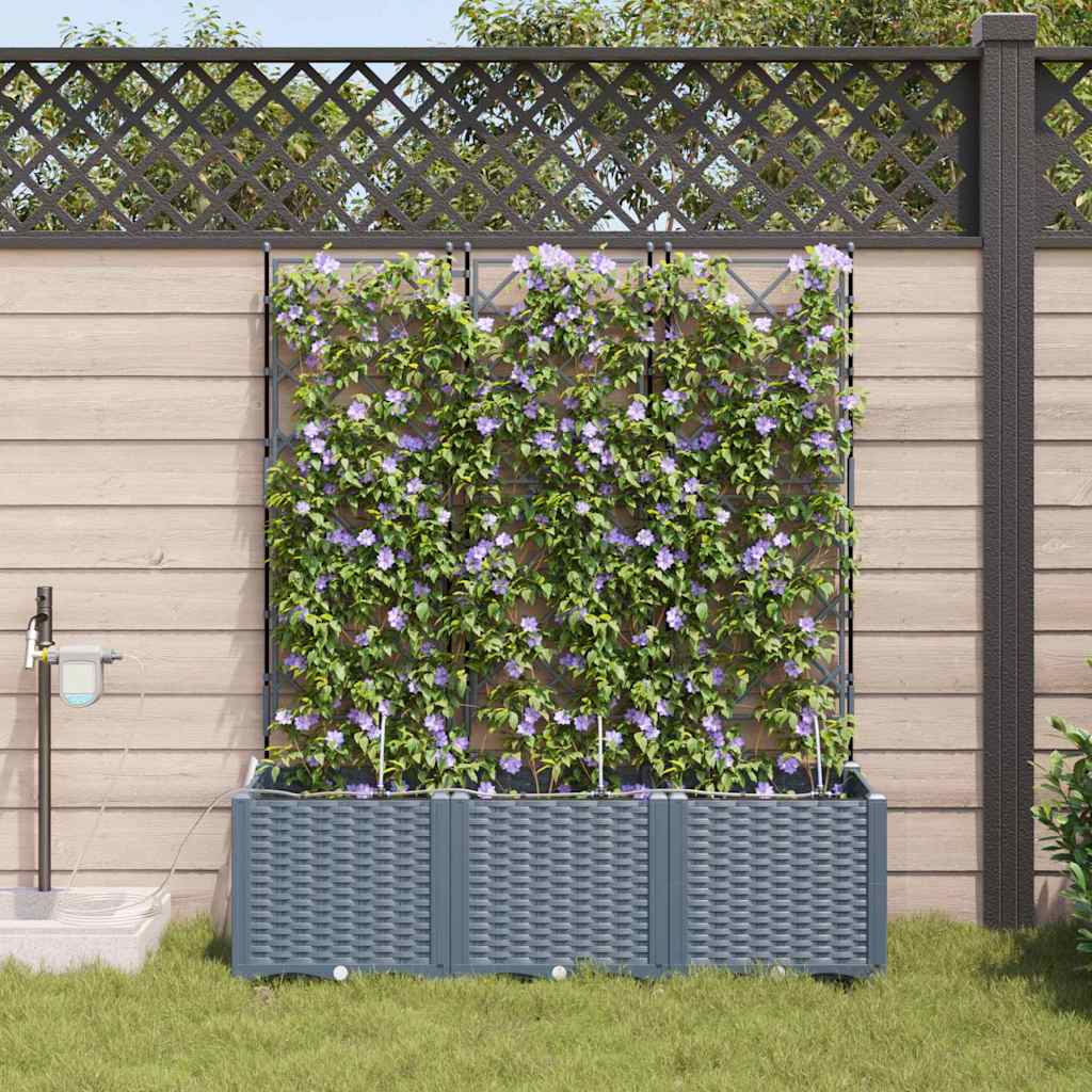 VidaXL pot de fleur de jardin 3 pcs acier gris clair