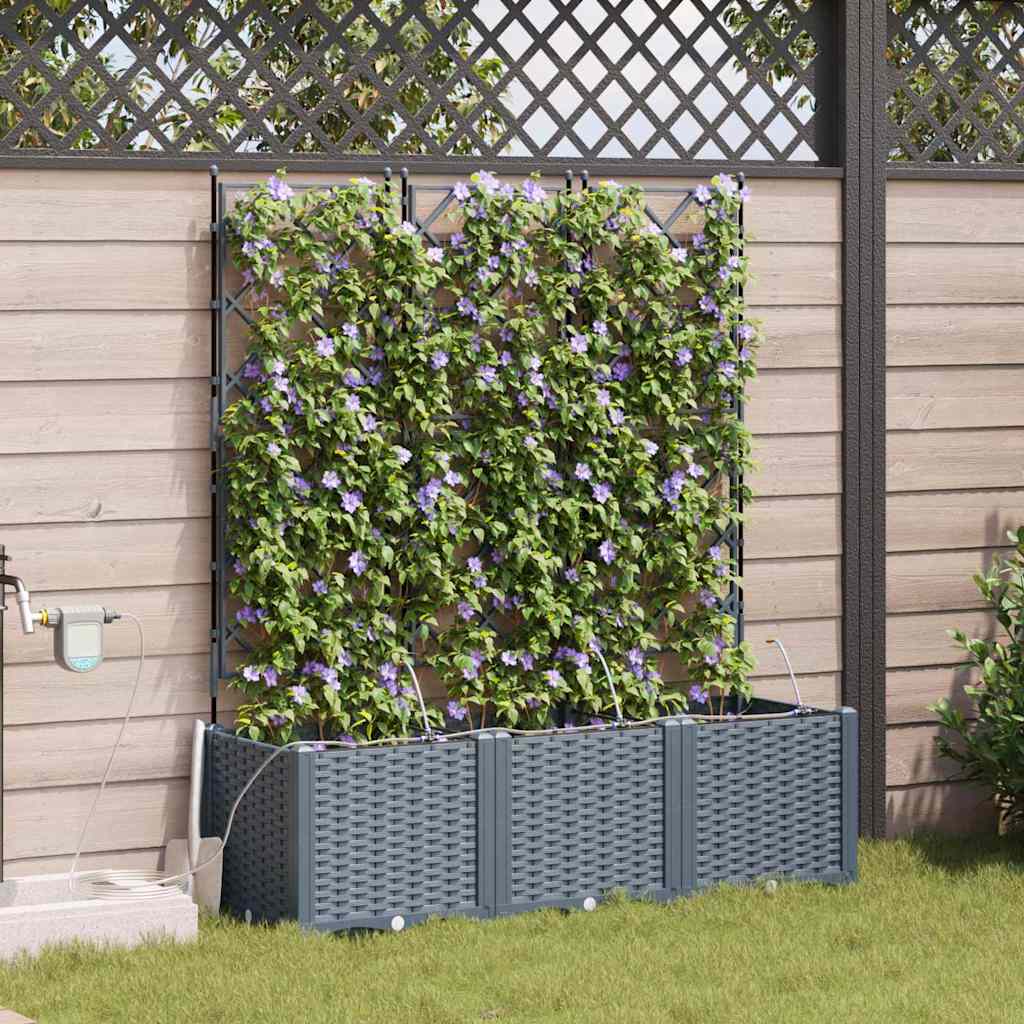VidaXL pot de fleur de jardin 3 pcs acier gris clair