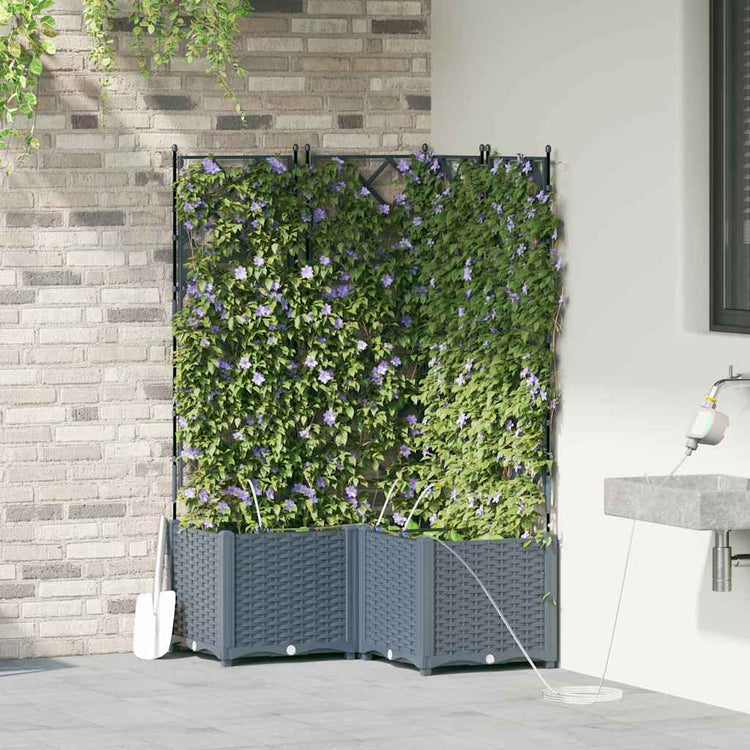 VidaXL pot de fleur de jardin 3 pcs acier gris clair