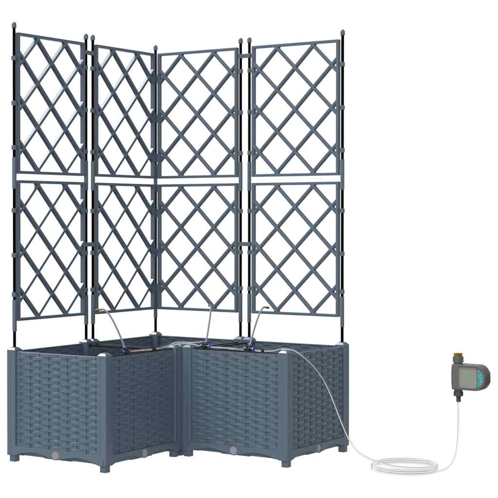 VidaXL pot de fleur de jardin 3 pcs acier gris clair