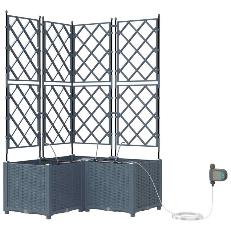 VidaXL pot de fleur de jardin 3 pcs acier gris clair