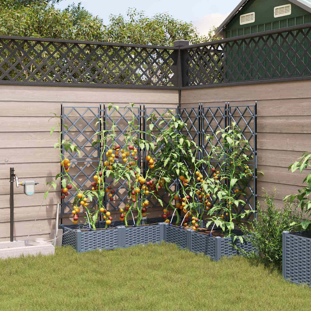 VidaXL pot de fleur de jardin 5 pcs acier gris clair