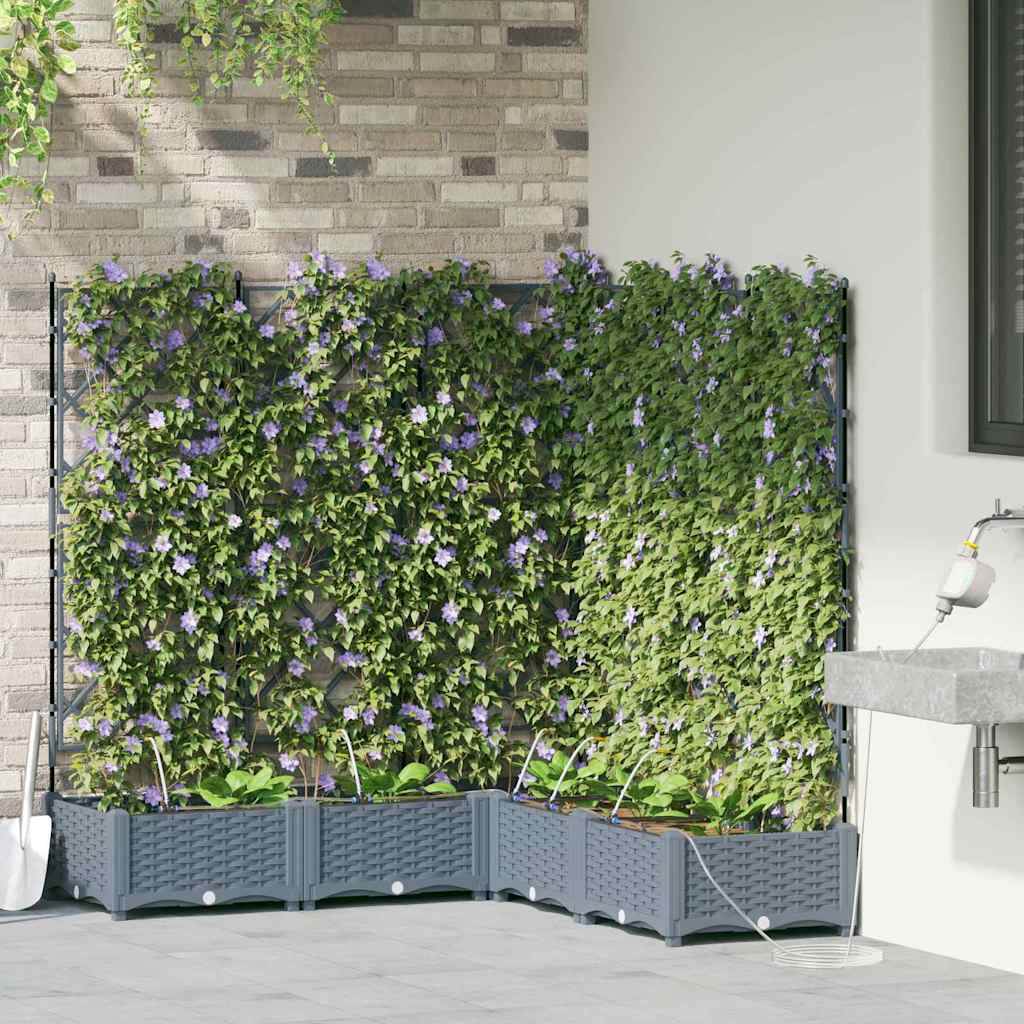 VidaXL pot de fleur de jardin 5 pcs acier gris clair