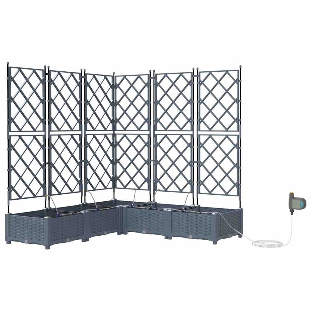 VidaXL pot de fleur de jardin 5 pcs acier gris clair