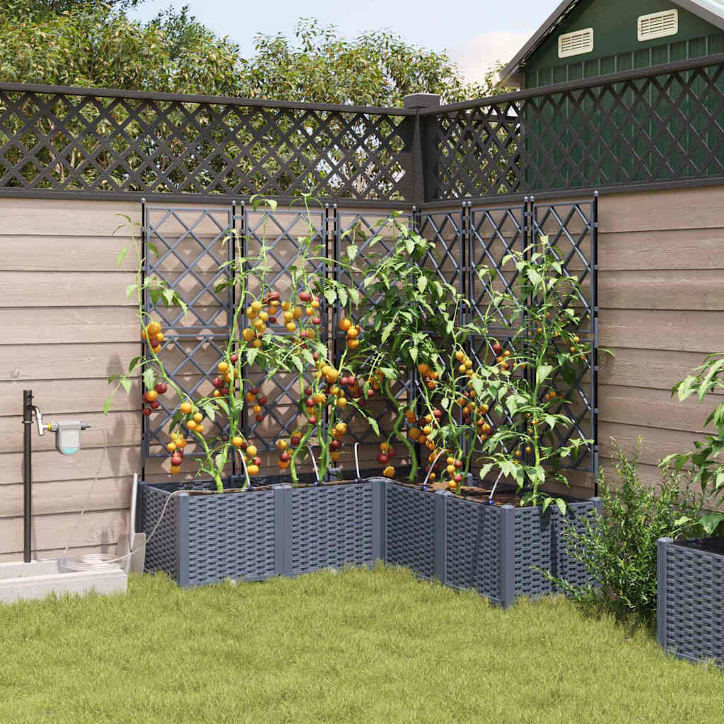 VidaXL pot de fleur de jardin 5 pcs acier gris clair