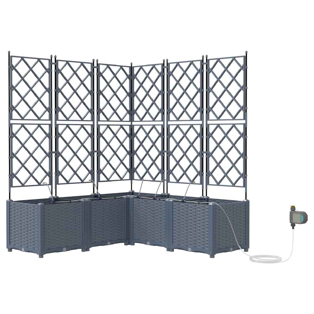 VidaXL pot de fleur de jardin 5 pcs acier gris clair
