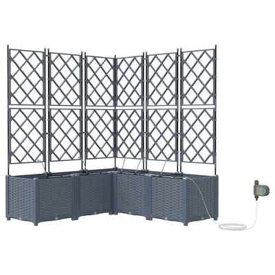 VidaXL pot de fleur de jardin 5 pcs acier gris clair
