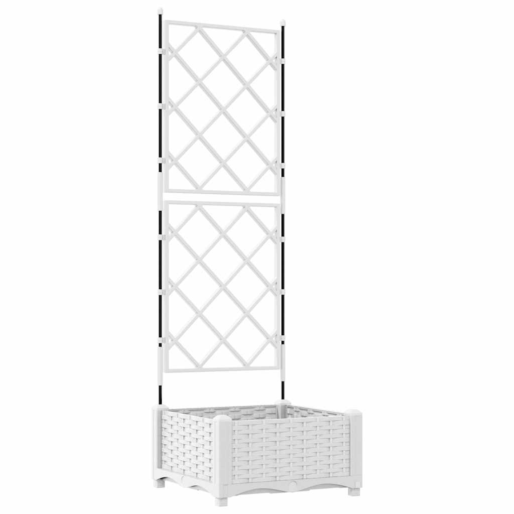 VidaXL pot de fleur de jardin blanc 40 x 40 x 125,5 cm acier
