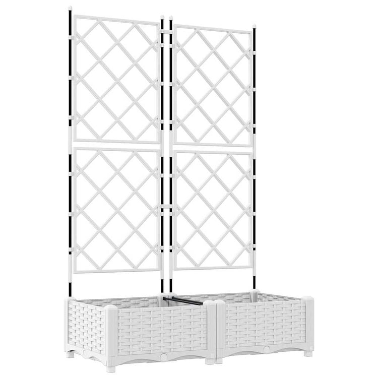 Vidaxxl pot de fleur de jardin 2 pcs blanc 80 x 40 x 125,5 cm acier