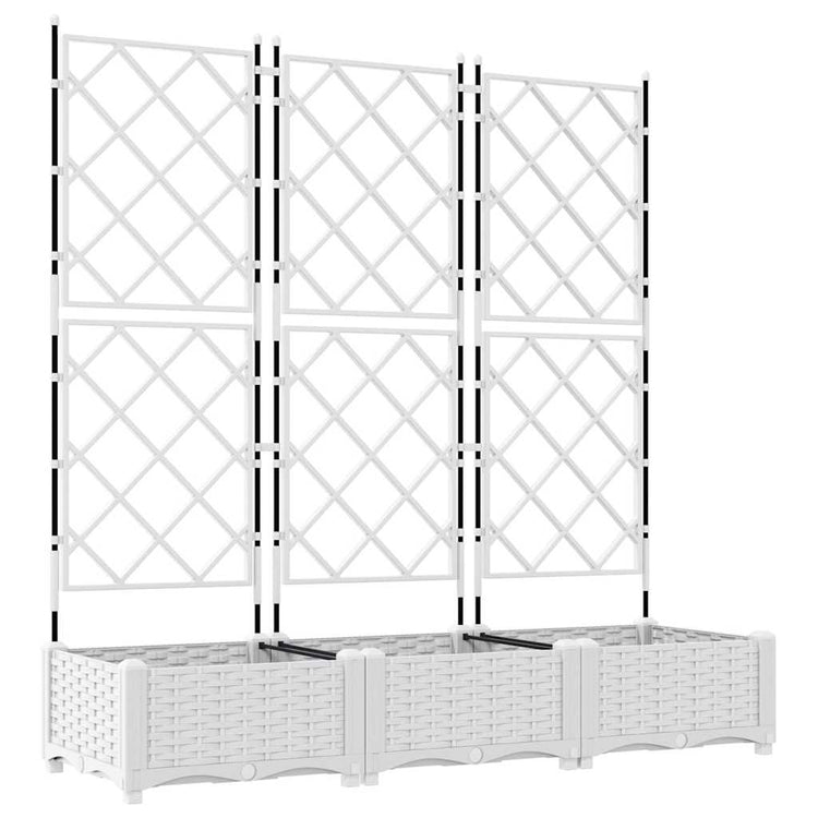 Vidaxxl pot de fleur de jardin 3 pcs blanc 120 x 40 x 125,5 cm acier