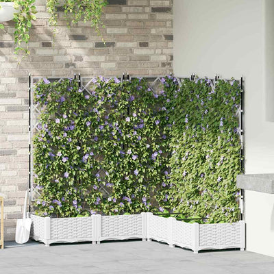 Vidaxxl pot de fleur de jardin 5 pcs blanc 120 x 120 x 125,5 cm acier