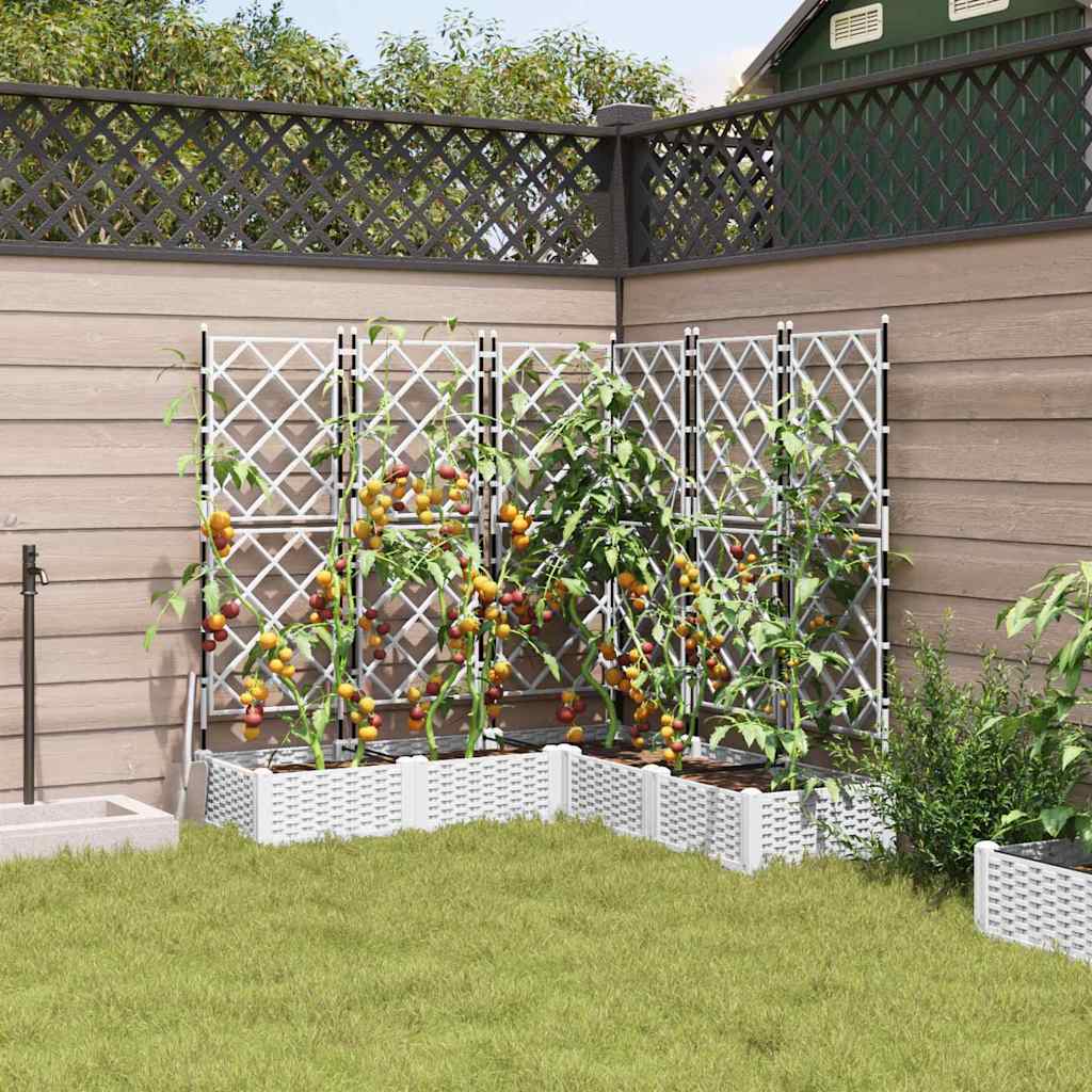 Vidaxxl pot de fleur de jardin 5 pcs blanc 120 x 120 x 125,5 cm acier