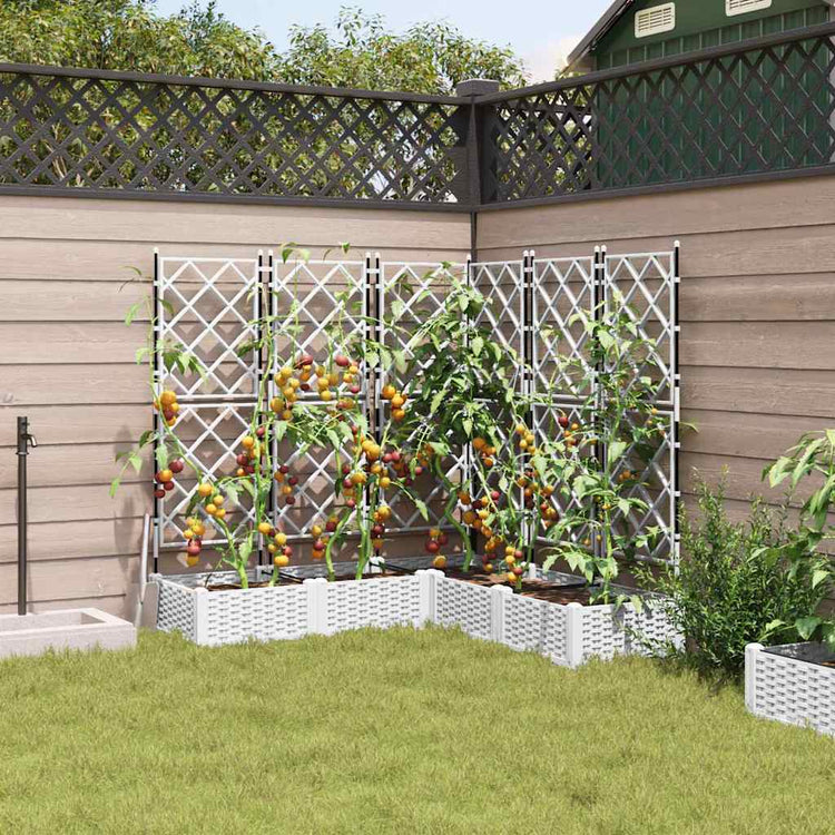 Vidaxxl pot de fleur de jardin 5 pcs blanc 120 x 120 x 125,5 cm acier