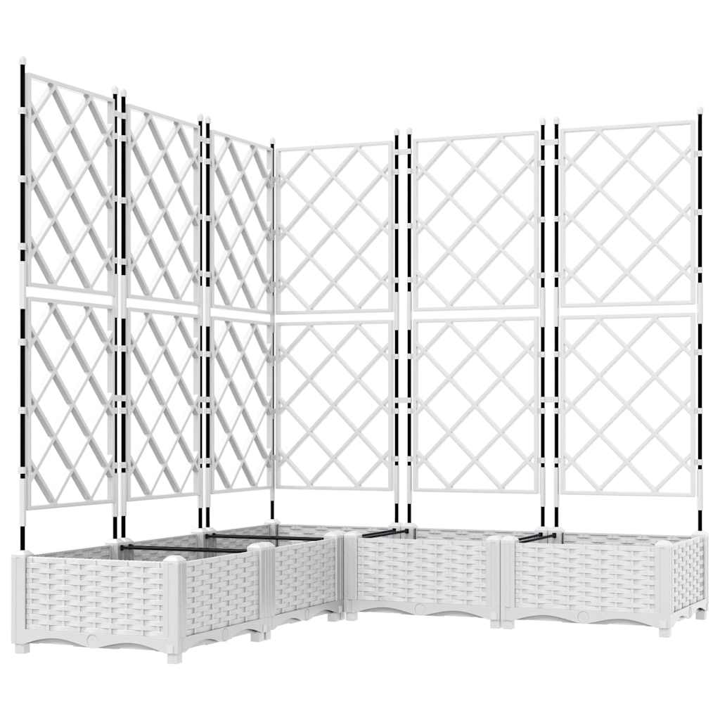 Vidaxxl pot de fleur de jardin 5 pcs blanc 120 x 120 x 125,5 cm acier