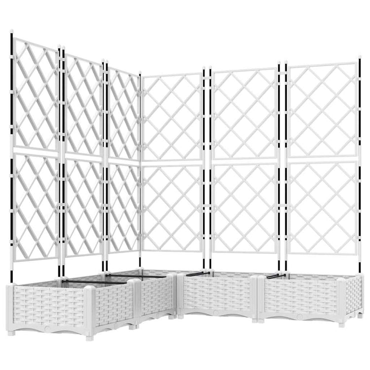 Vidaxxl pot de fleur de jardin 5 pcs blanc 120 x 120 x 125,5 cm acier