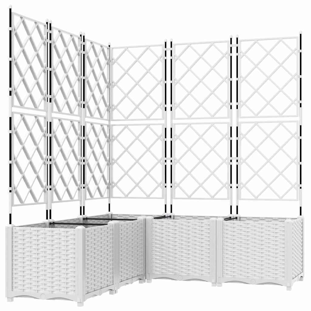 Vidaxxl pot de fleur de jardin 5 pcs blanc 120 x 120 x 143 cm acier
