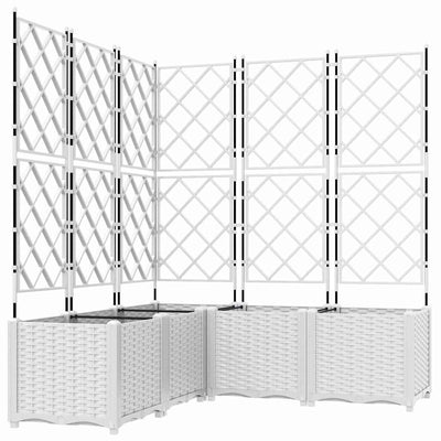 Vidaxxl pot de fleur de jardin 5 pcs blanc 120 x 120 x 143 cm acier