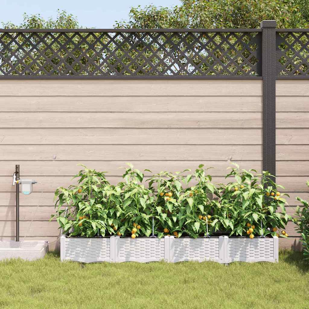VidaXL pot de fleur de jardin 4 pcs acier blanc
