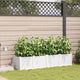 VidaXL pot de fleur de jardin 4 pcs acier blanc