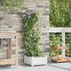 VidaXL pot de fleur de jardin blanc 40 x 40 x 126 cm acier