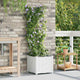 VidaXL pot de fleur de jardin blanc 40 x 40 x 142 cm acier