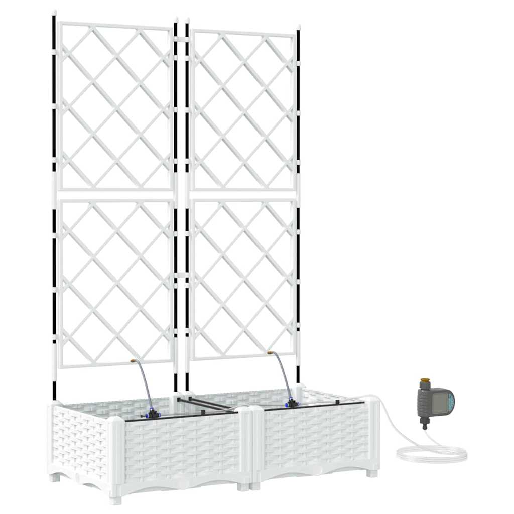 VidaXL pot de fleur de jardin 2 pcs acier blanc