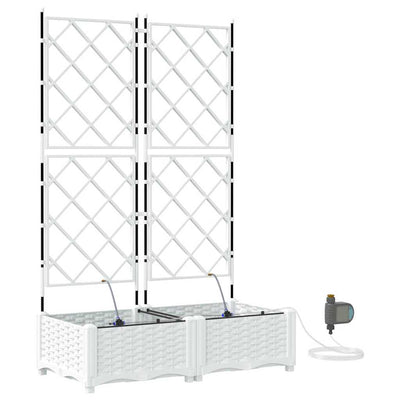 VidaXL pot de fleur de jardin 2 pcs acier blanc