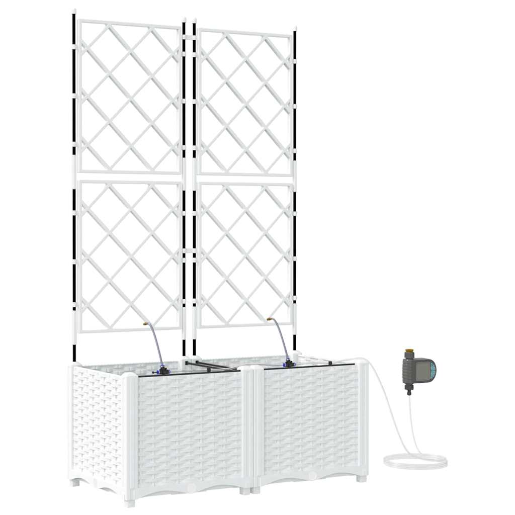 VidaXL pot de fleur de jardin 2 pcs acier blanc