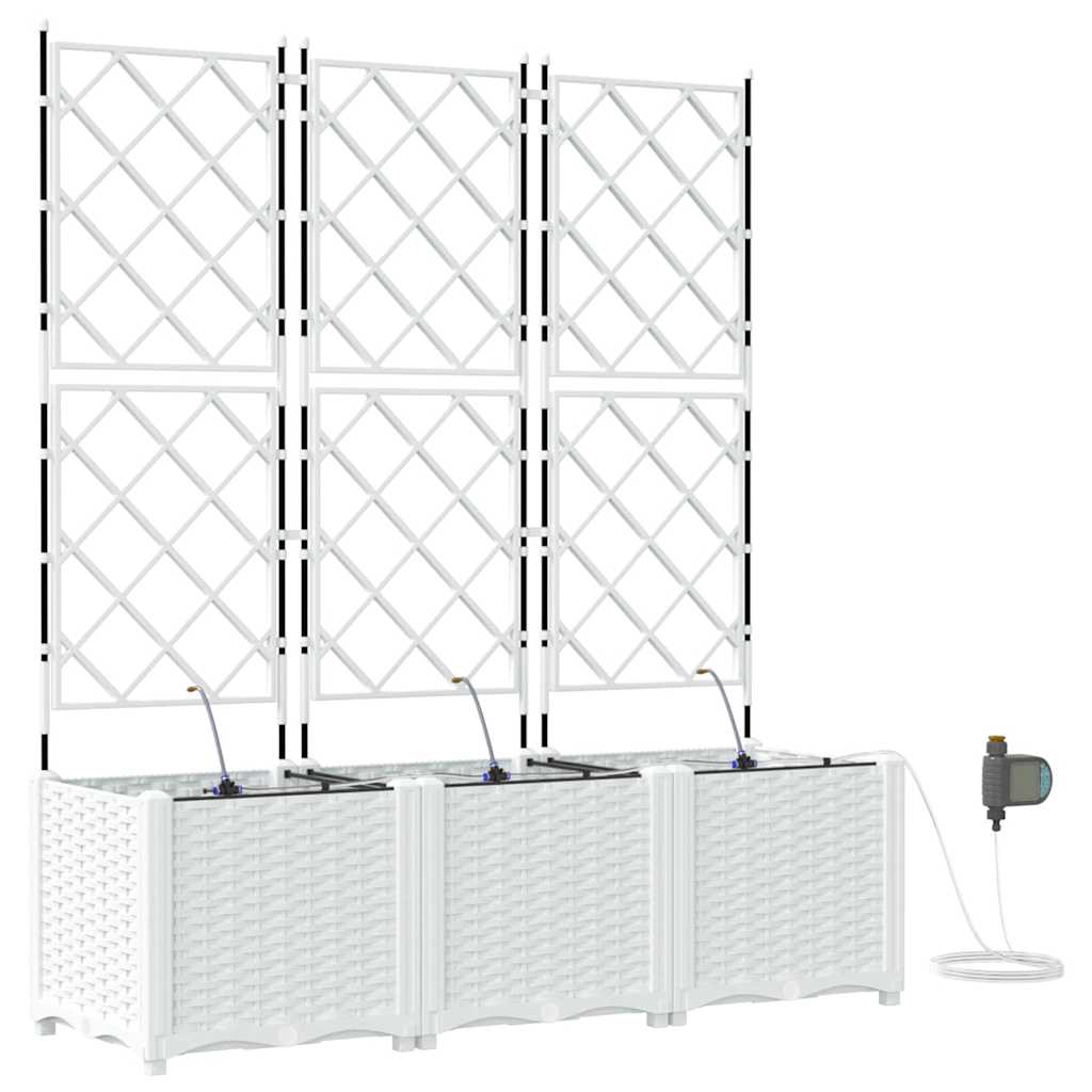 VidaXL pot de fleur de jardin 3 pcs acier blanc