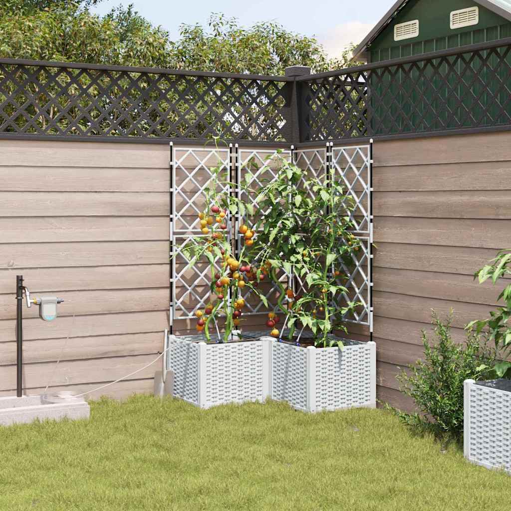 VidaXL pot de fleur de jardin 3 pcs acier blanc