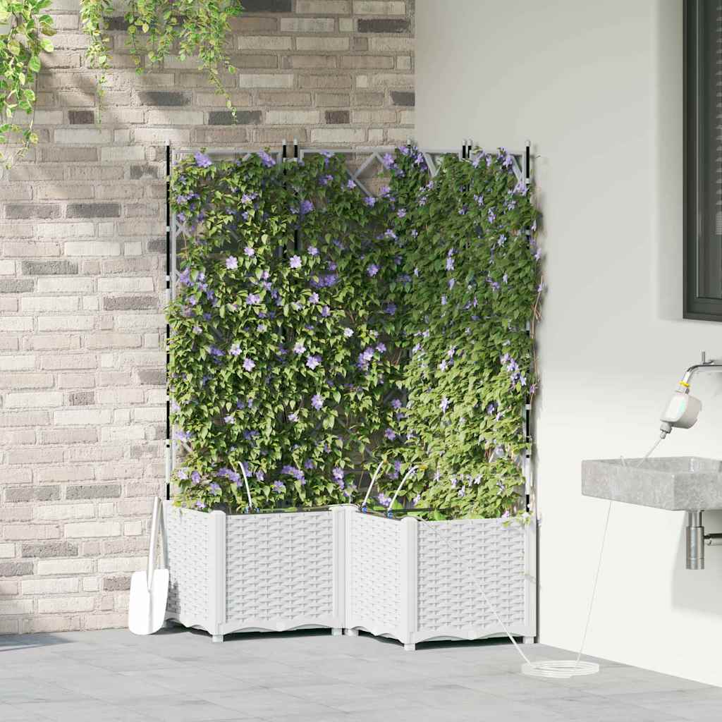 VidaXL pot de fleur de jardin 3 pcs acier blanc