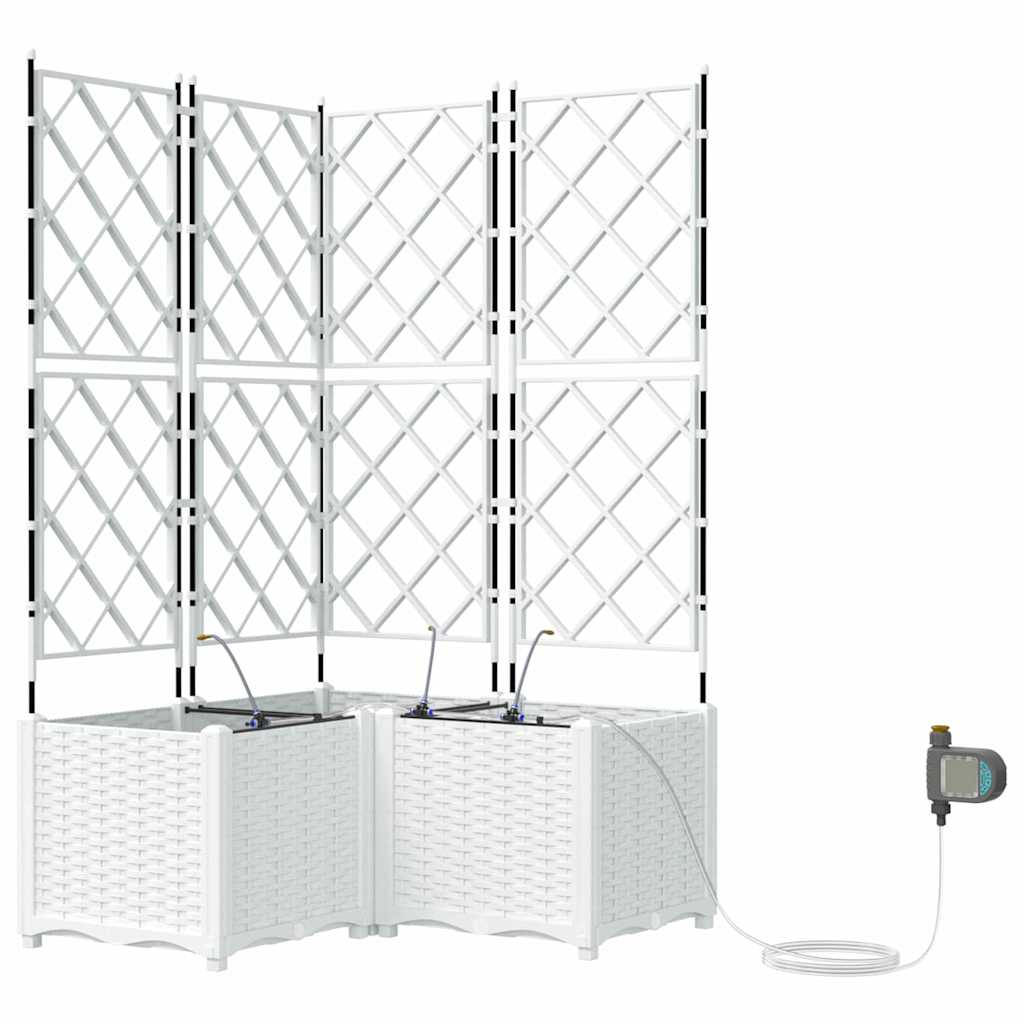 VidaXL pot de fleur de jardin 3 pcs acier blanc