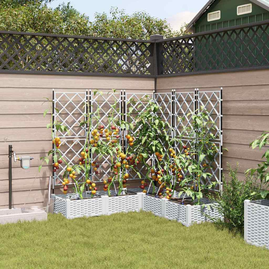 VidaXL pot de fleur de jardin 5 pcs acier blanc