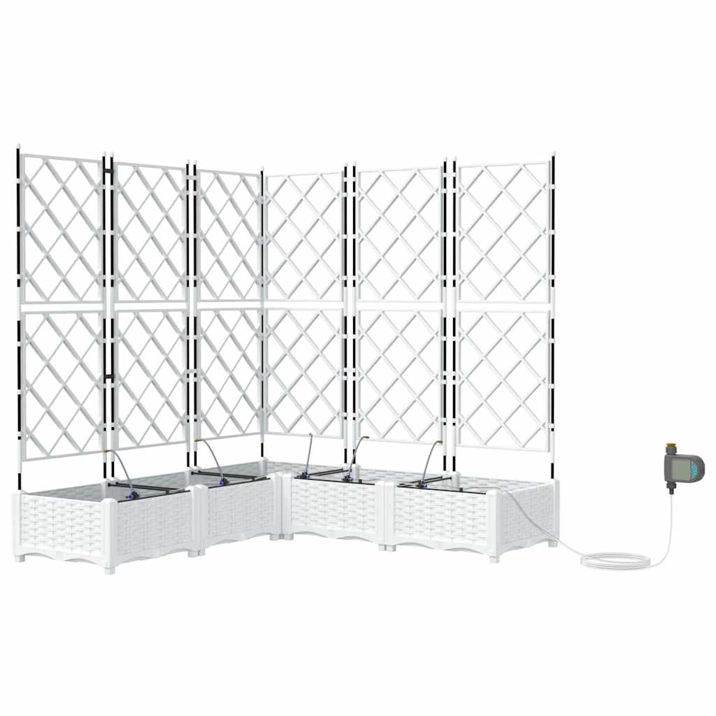 VidaXL pot de fleur de jardin 5 pcs acier blanc